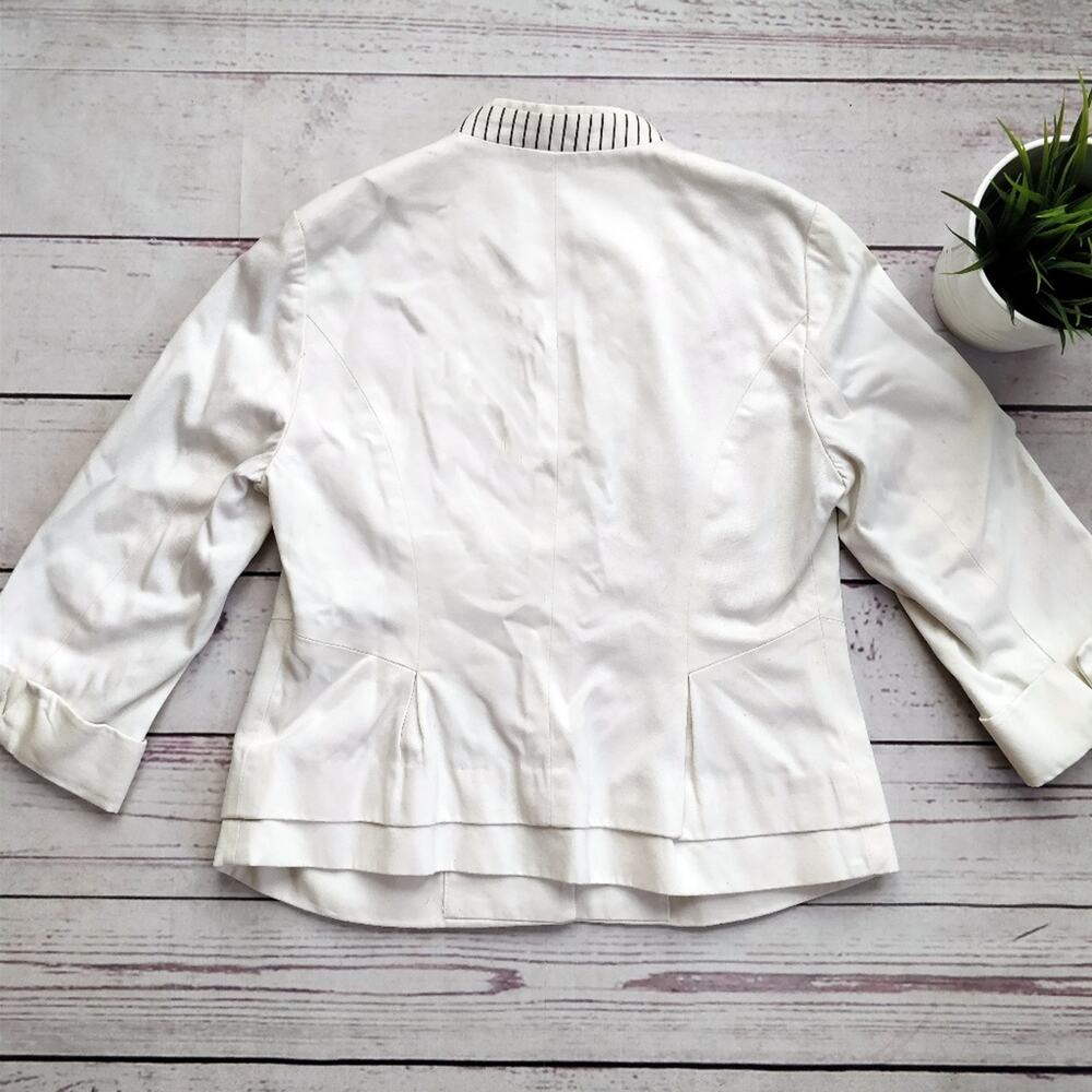 ANTHROPOLOGIE FLOREAT Origami White Bow Short Jacket Blazer 6 - Picture 6 of 7